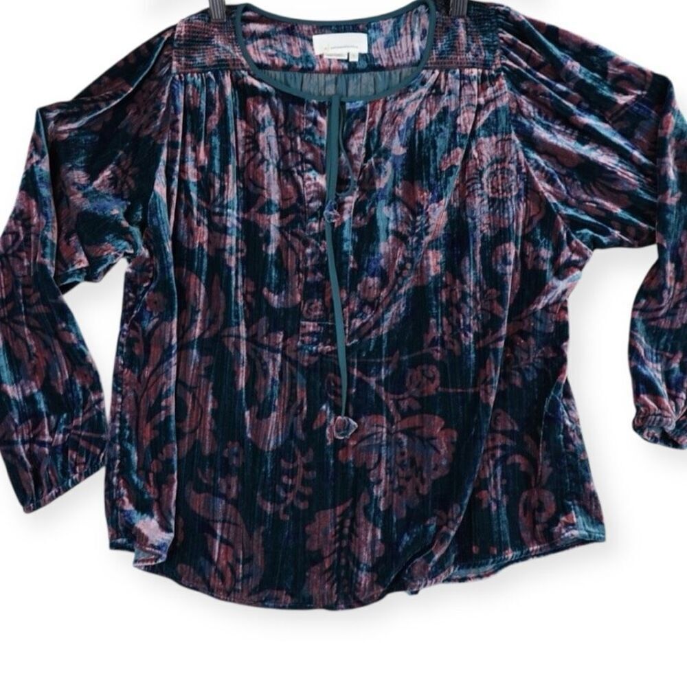Anthropologie Faustine Velvet Blouse